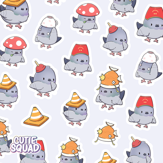 Pigeons with Hats | Sticker Sheet