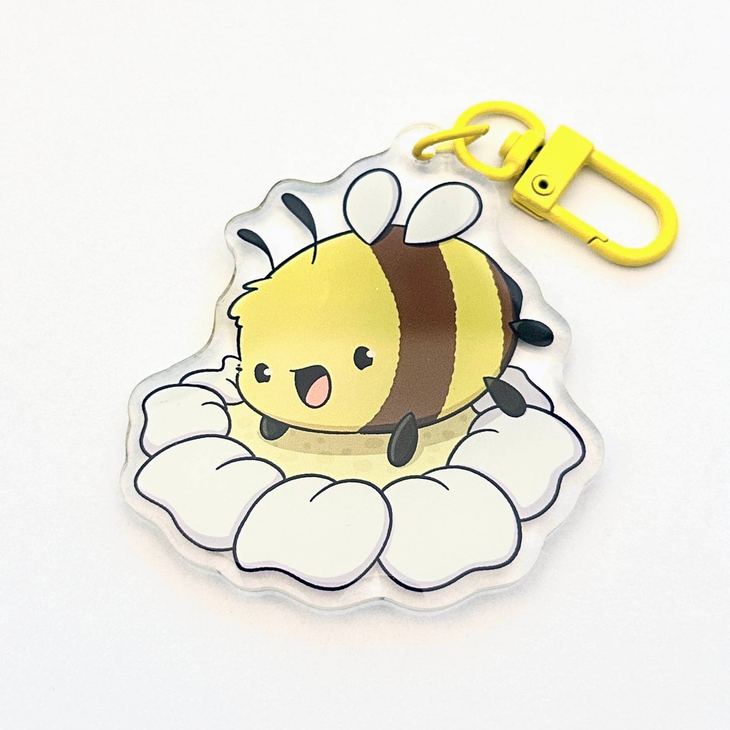 Bee Flower Keychain Cute Kawaii Acrylic