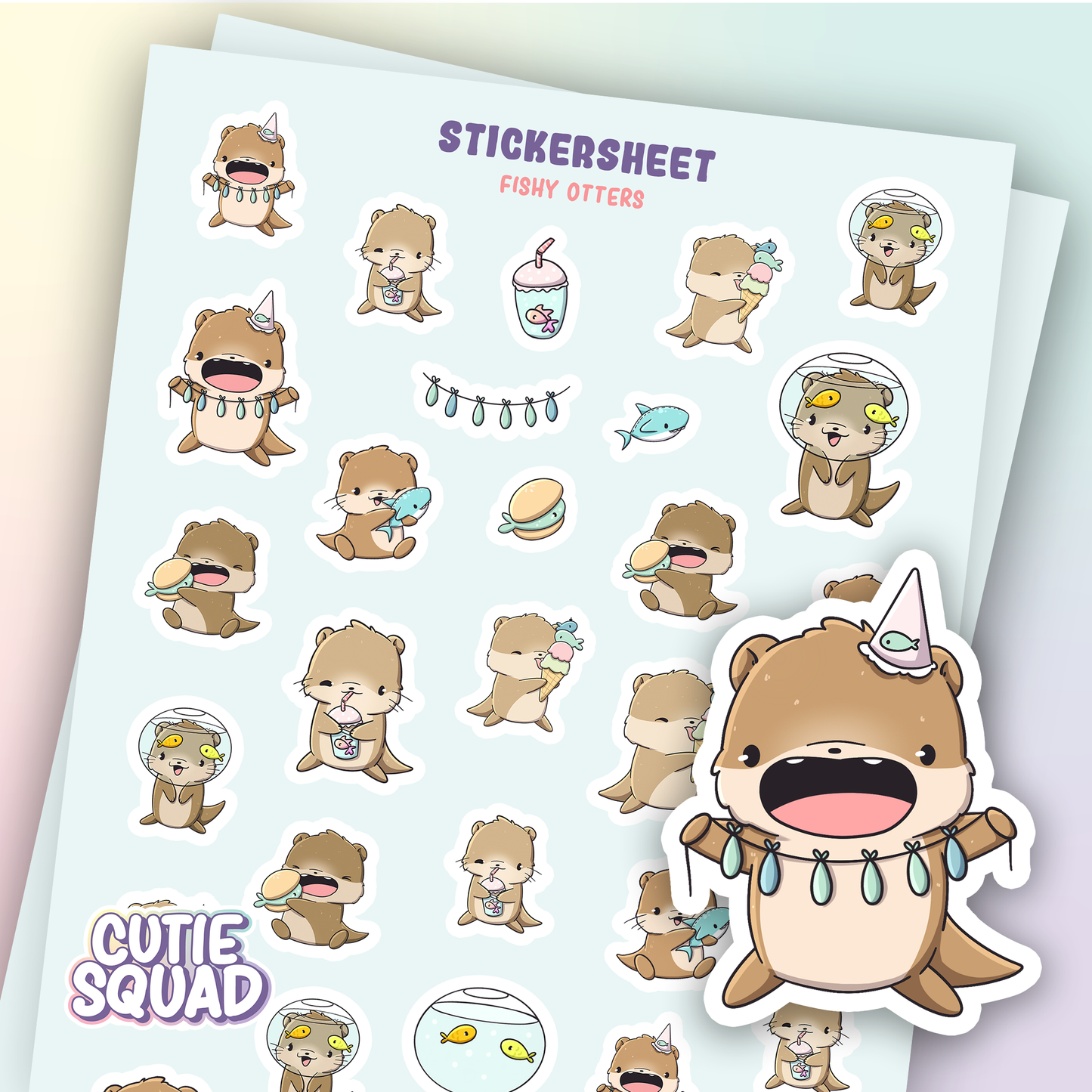 Fishy Otters | Sticker Sheet