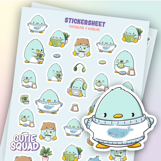 Penguins & Whales | Sticker Sheet