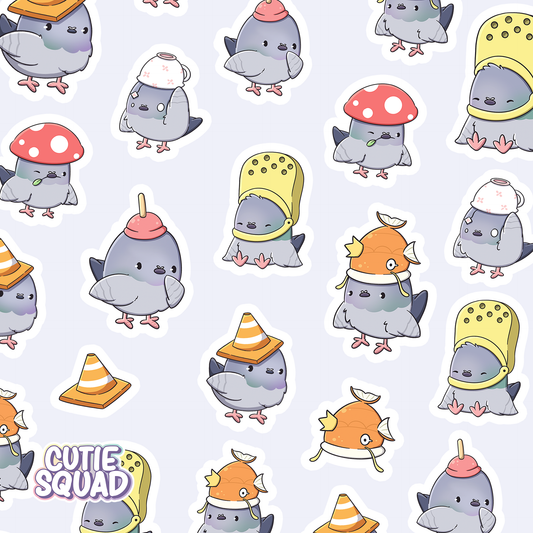 Pigeons with hats | Sticker Sheet