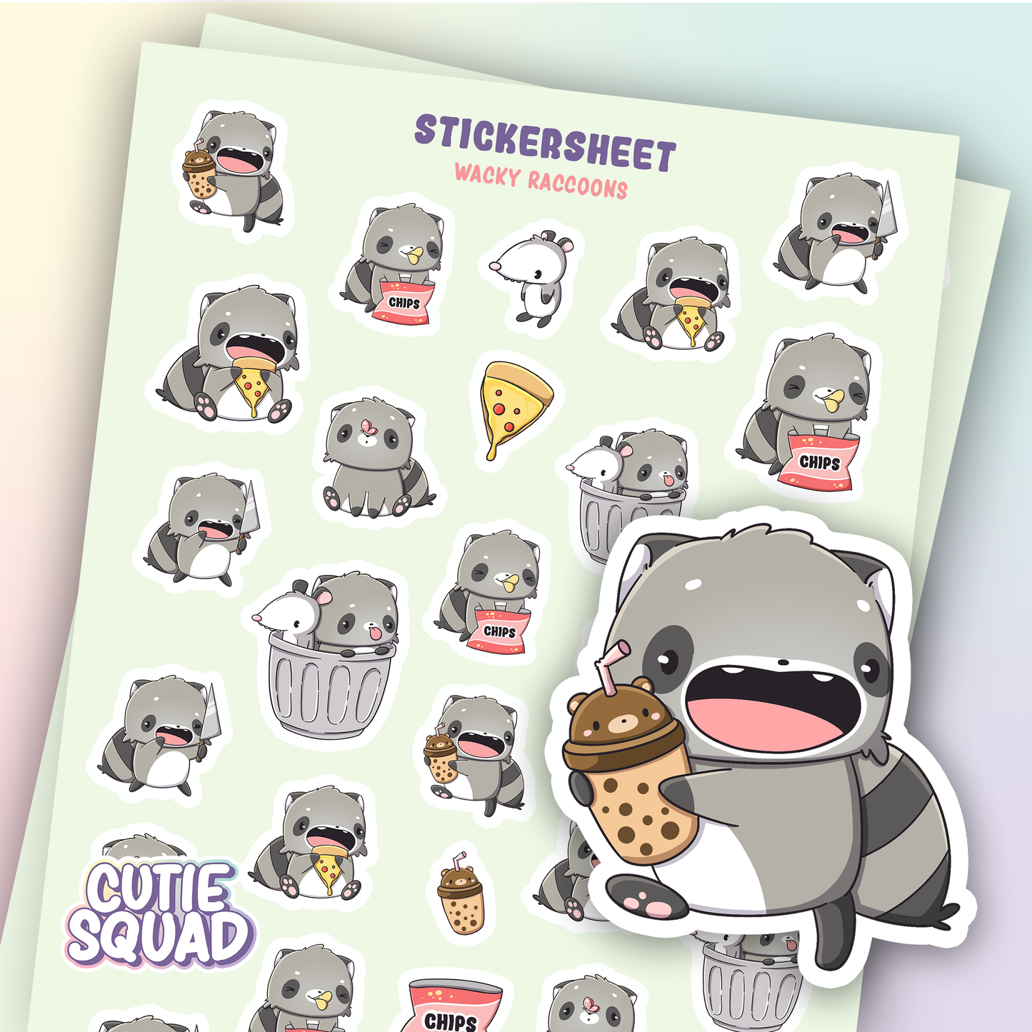 Wacky Raccoons | Sticker Sheet