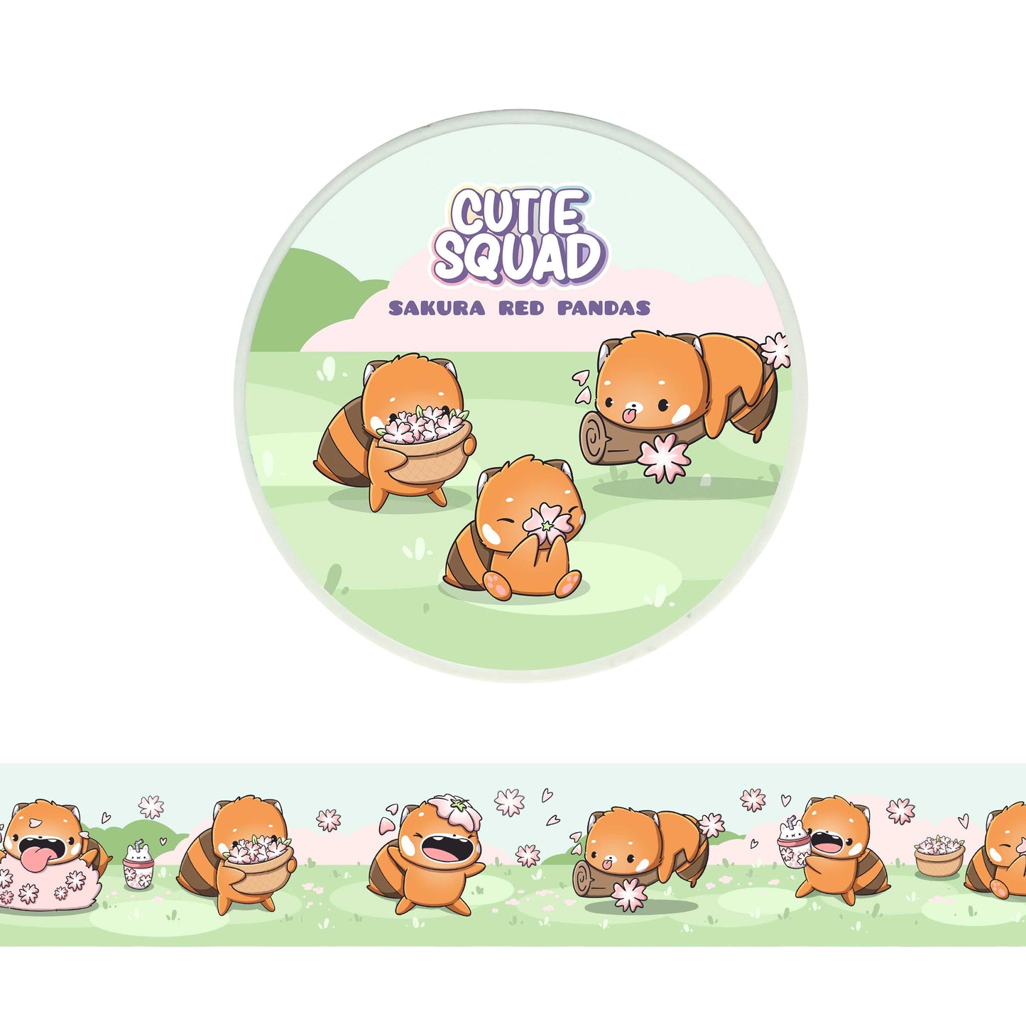 Sakura Rode Panda – Schattige Rode Panda Washi Tape 10m