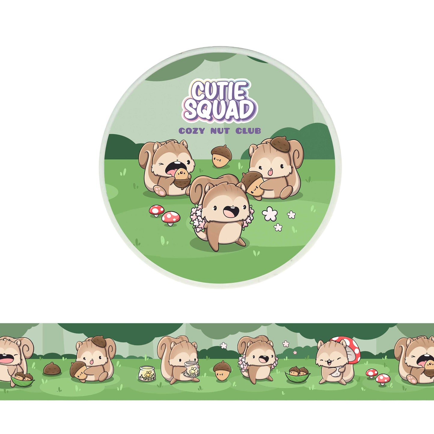 Cozy Nut Club – Schattige Eekhoorn Washi Tape 10m