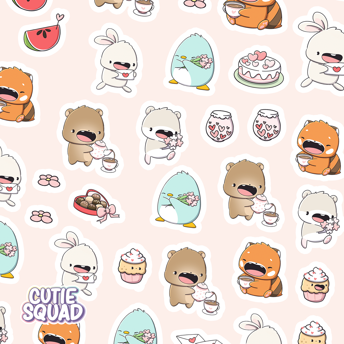 Valentijn Stickervel | Schattige Kawaii Liefde Stickers