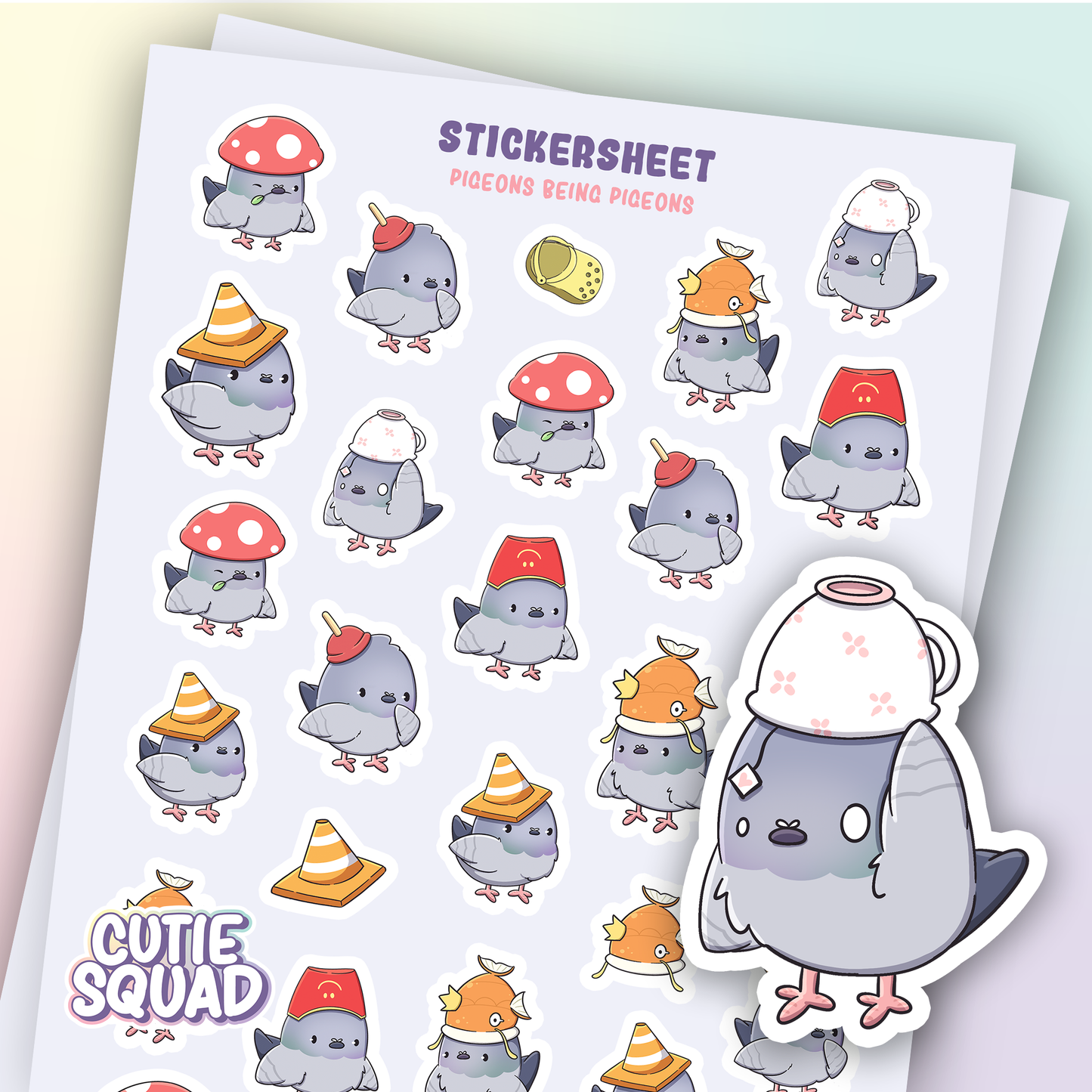 Pigeons with Hats | Sticker Sheet