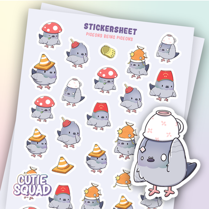Pigeons with Hats | Sticker Sheet