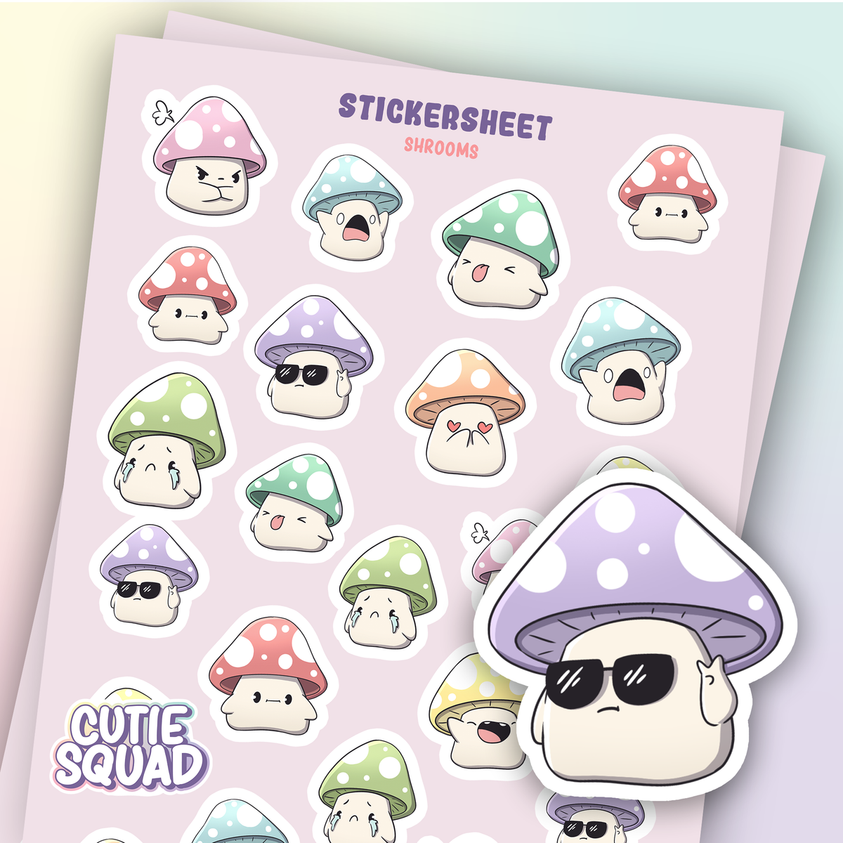 Kawaii Mushrooms | Sticker Sheet