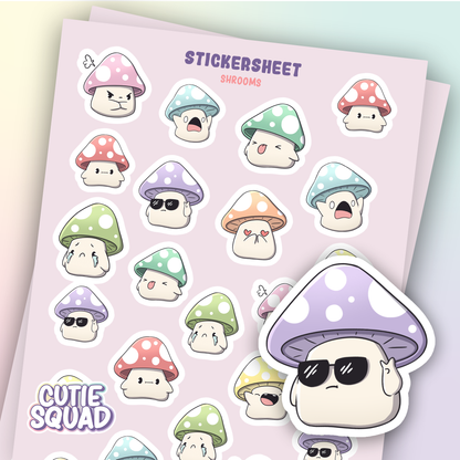 Kawaii Mushrooms | Sticker Sheet