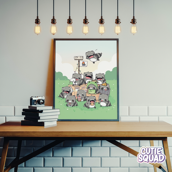 Moody Raccoons | Print