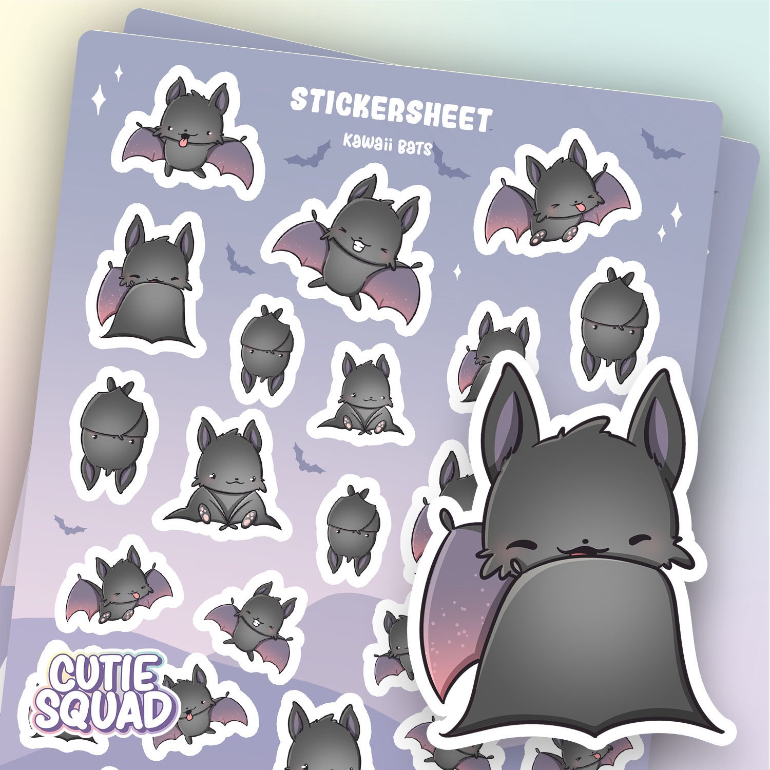 Bat Side Sticker Bat Sticker Sheet | Cute Spooky Stickers – Cutiesquad