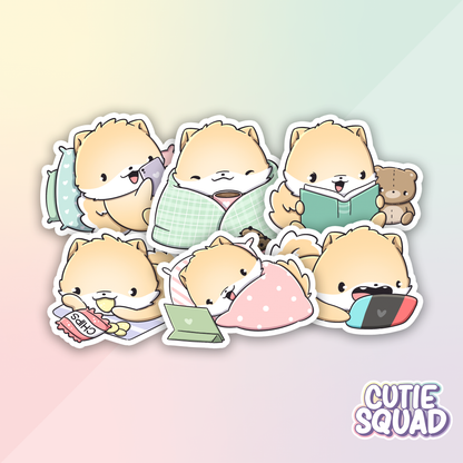 Evening Routine Shibas | Stickers