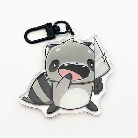 Raccoon Keychain Cute Kawaii Acrylic