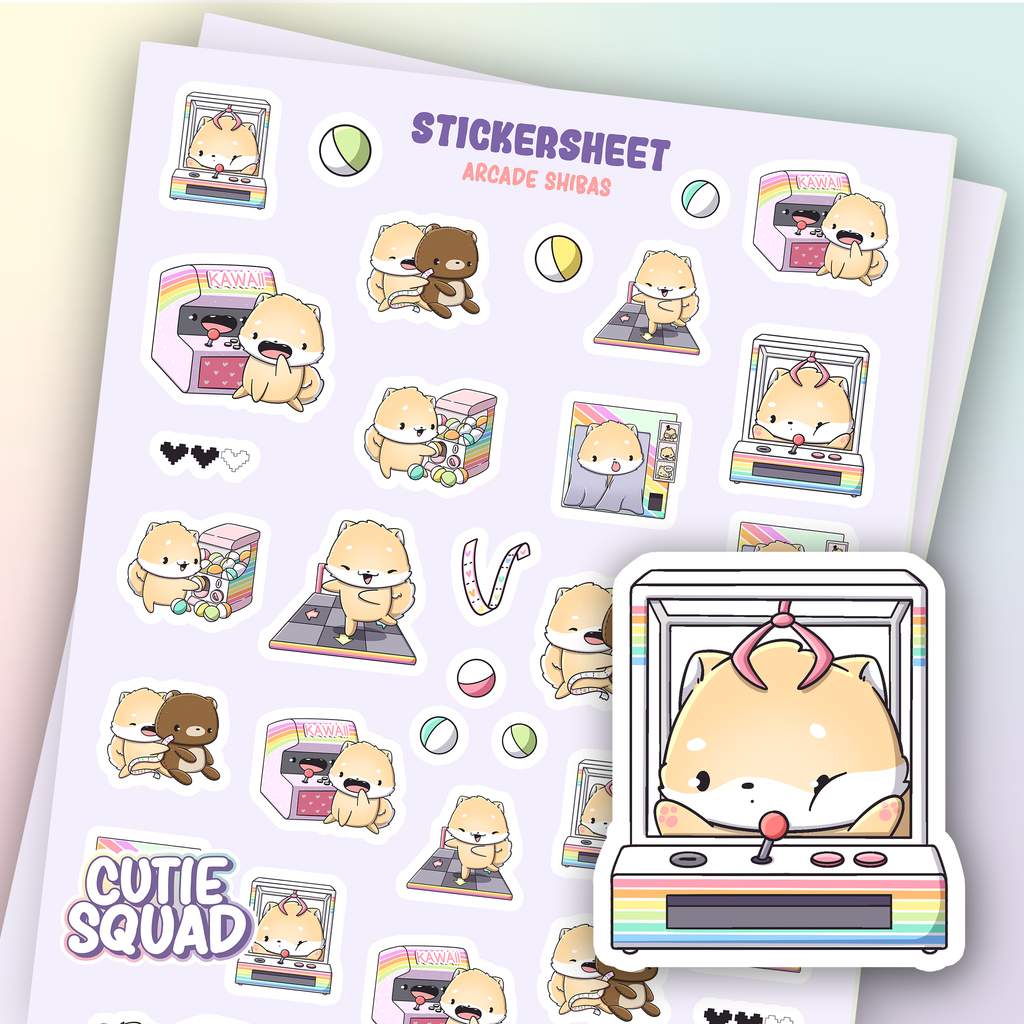 Arcade Shibas | Sticker Sheet