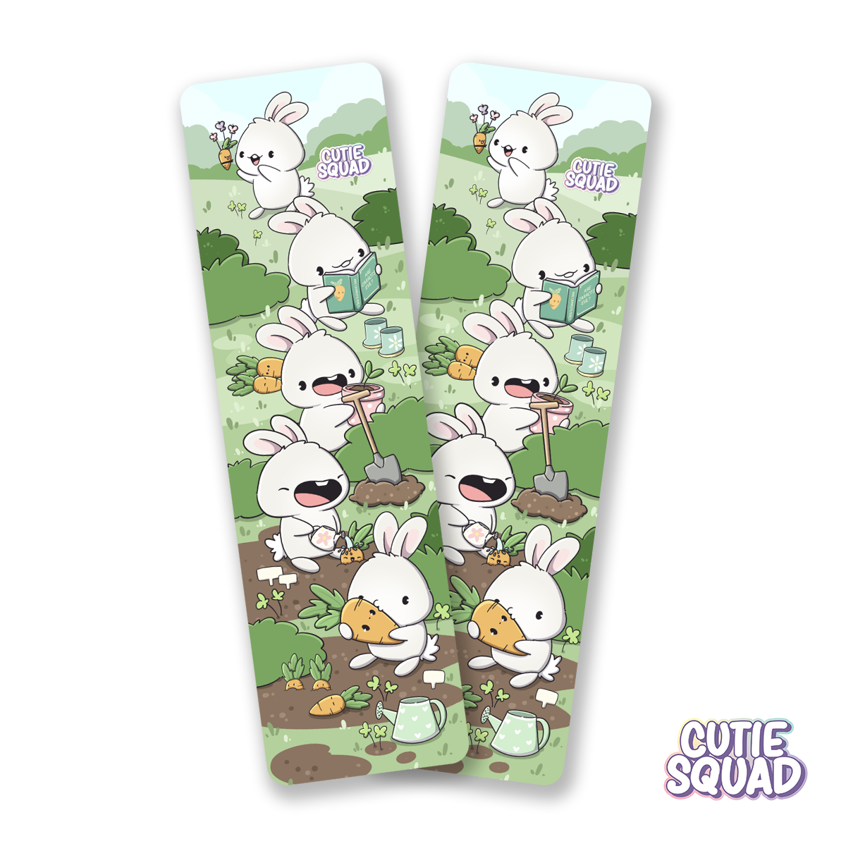 Gardening Bunnies – Cute Bunny Bookmark