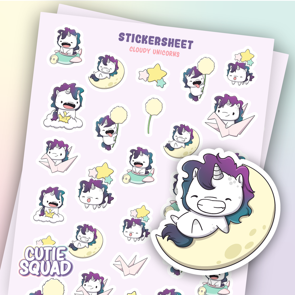 Cloudy Unicorns | Sticker Sheet