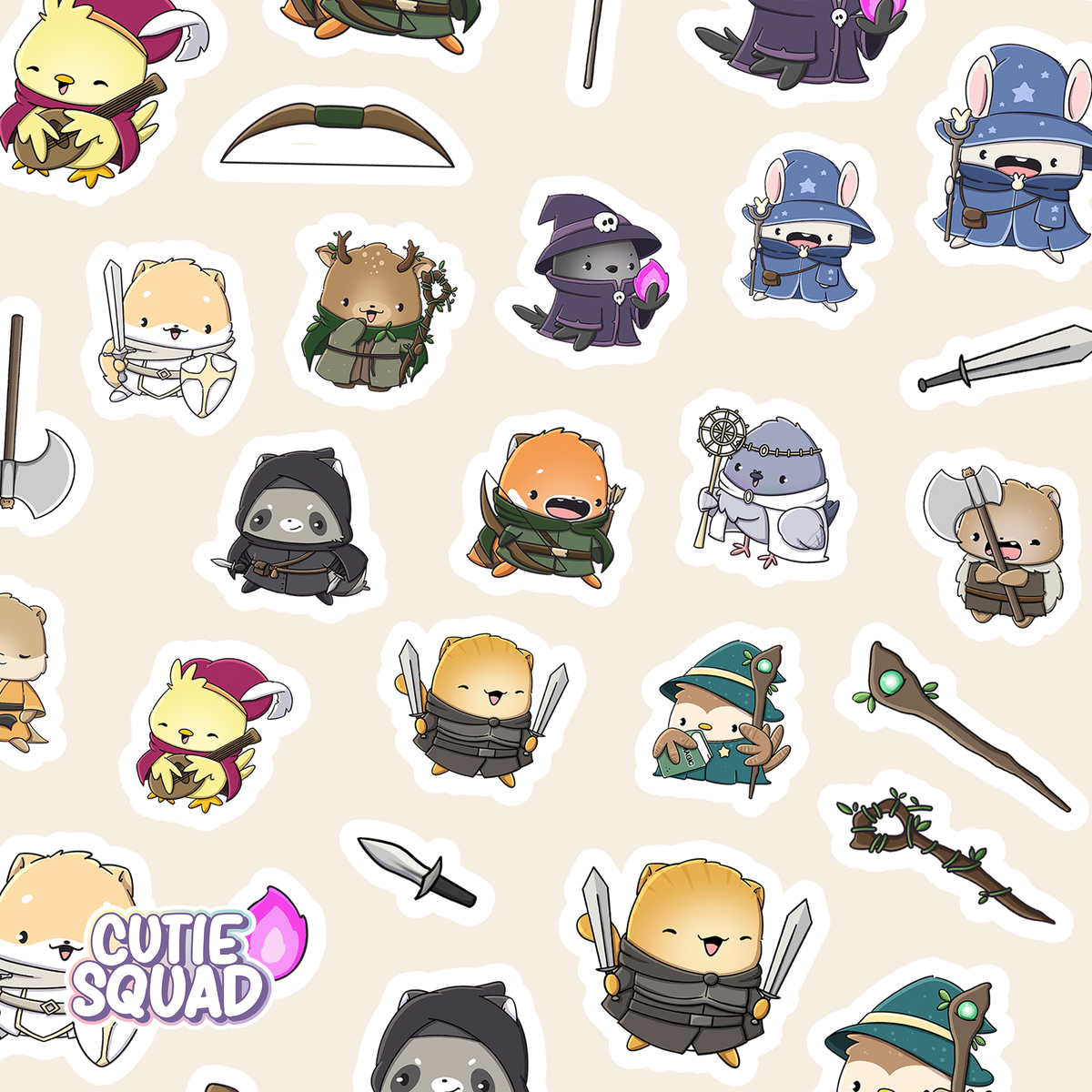 Dnd Sticker Printable DND Sticker Sheet | Cute Fantasy Stickers – Cutiesquad