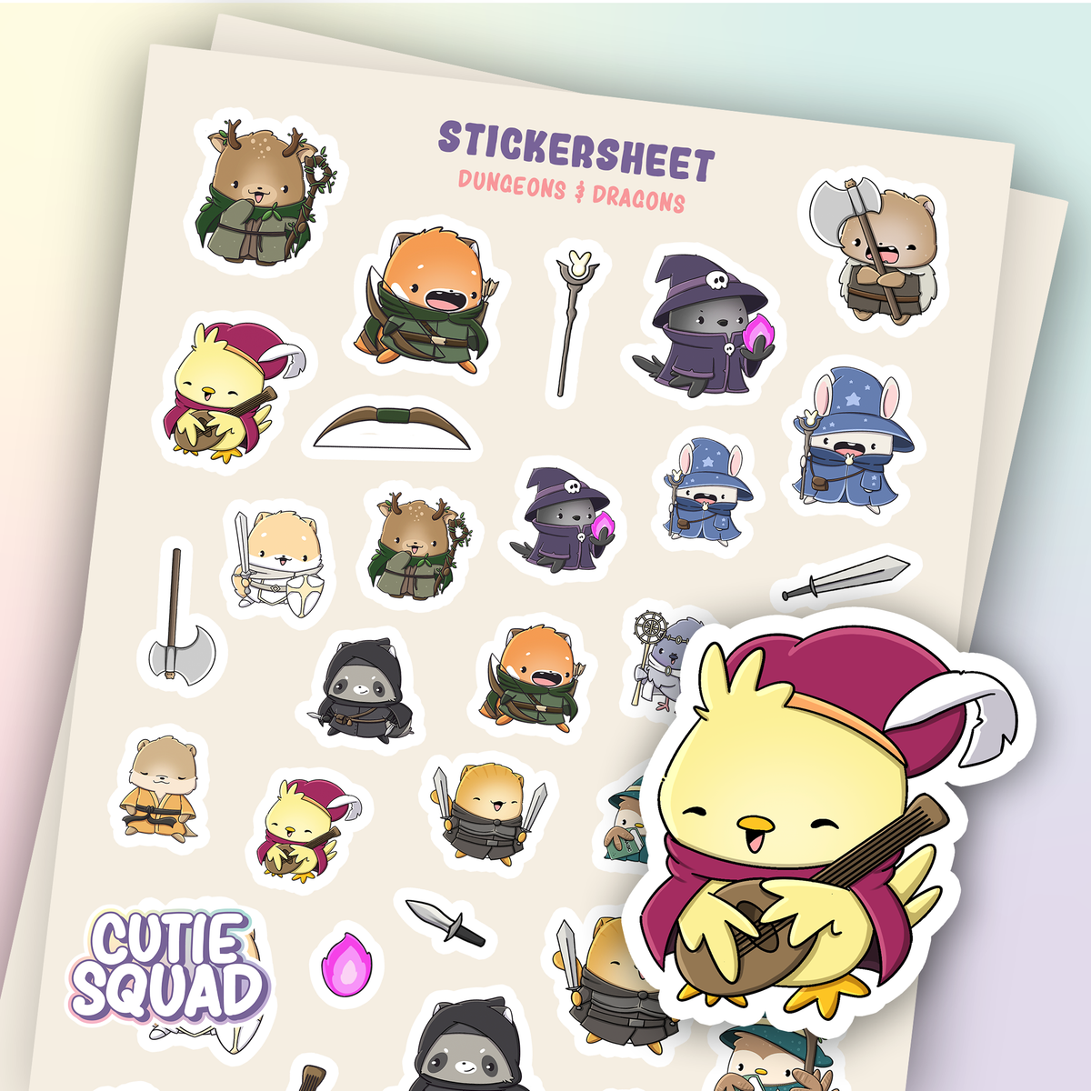 Dnd Sticker Design DND Sticker Sheet | Cute Fantasy Stickers – Cutiesquad