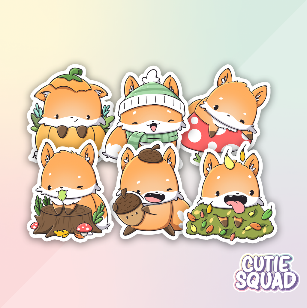 Fall Foxes | Stickers