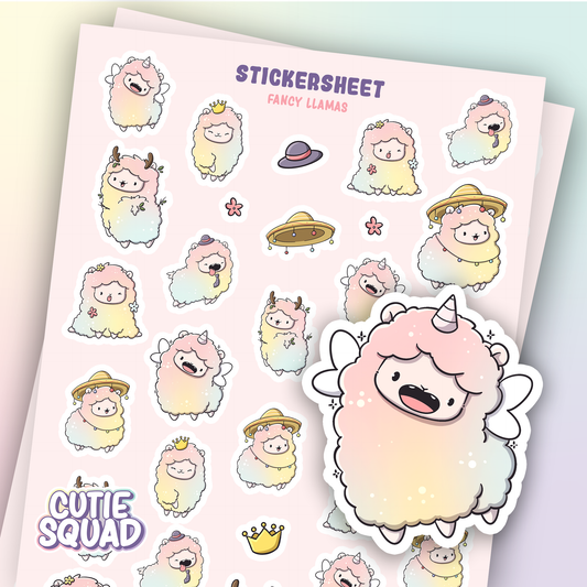 Fancy Llamas | Sticker Sheet