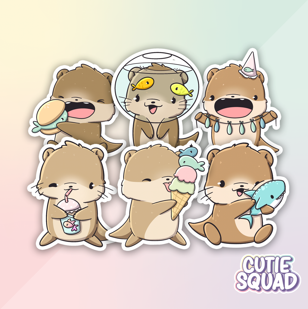 Fishy Otters | Stickers