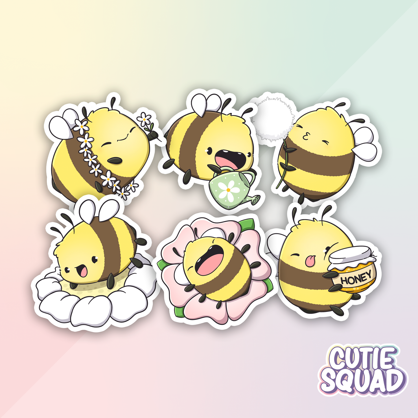 Flowery Bees | Stickers