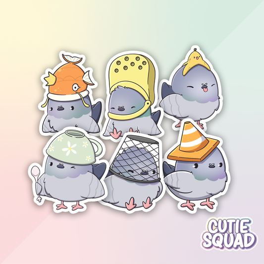 Pigeons with Hats pt.2 | Stickers