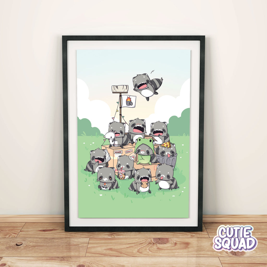 Moody Raccoons | Print