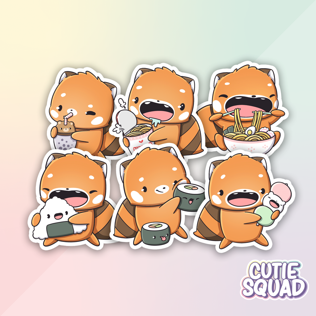 Red Panda Foodies | Stickers