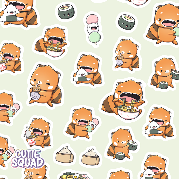 Red Panda Foodies | Sticker Sheet