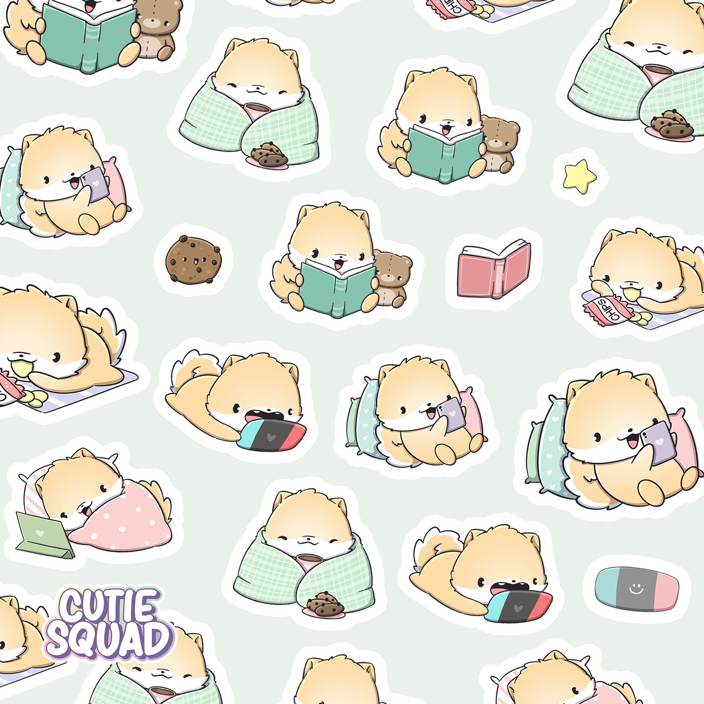 Evening routines Shibas | Sticker Sheet