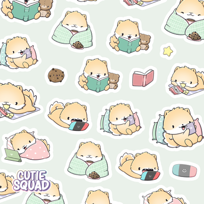 Evening routines Shibas | Sticker Sheet