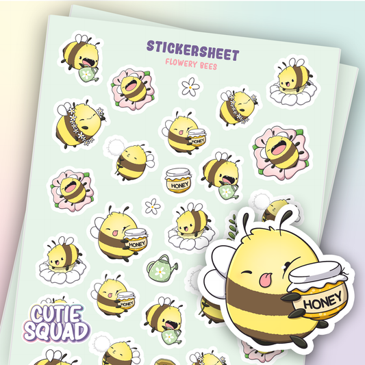 Flowery Bees | Sticker Sheet