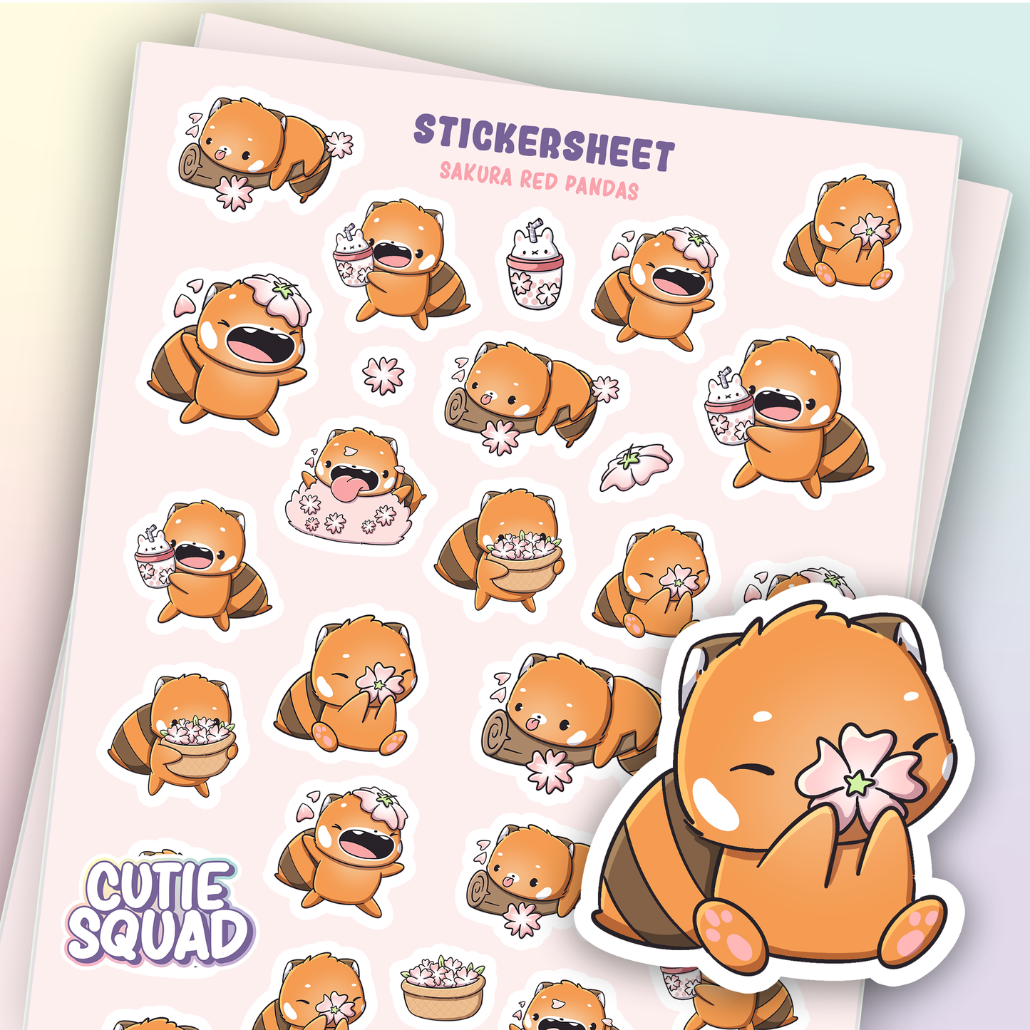 Sakura Red Panda | Sticker Sheet