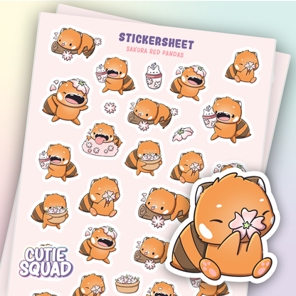 Sakura Red Panda | Sticker Sheet