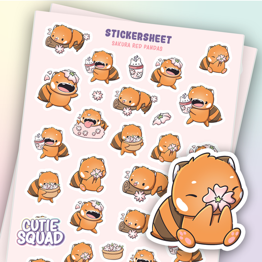 Sakura Red Panda | Sticker Sheet