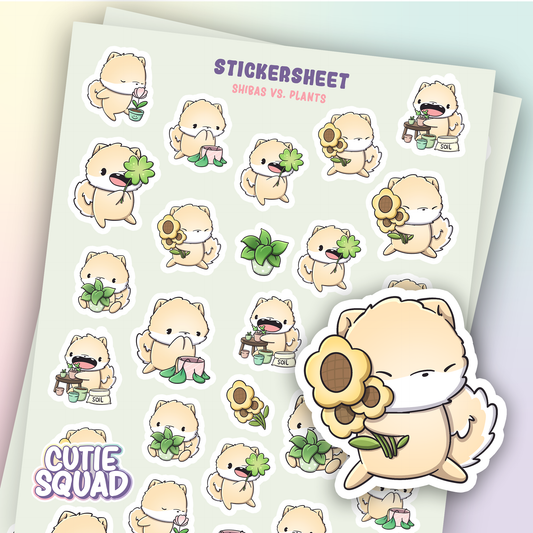 Shiba vs. Plants | Stickers sheets
