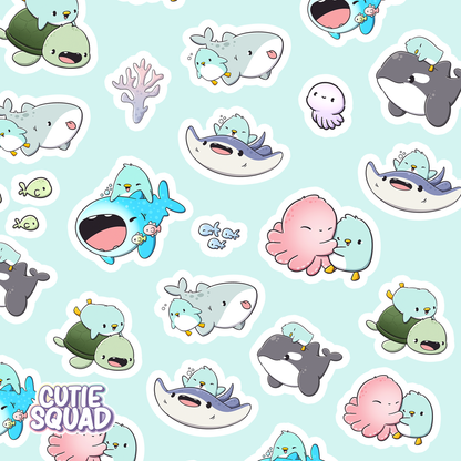 Penguins under the sea | Sticker Sheet