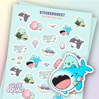 Penguins under the sea | Sticker Sheet